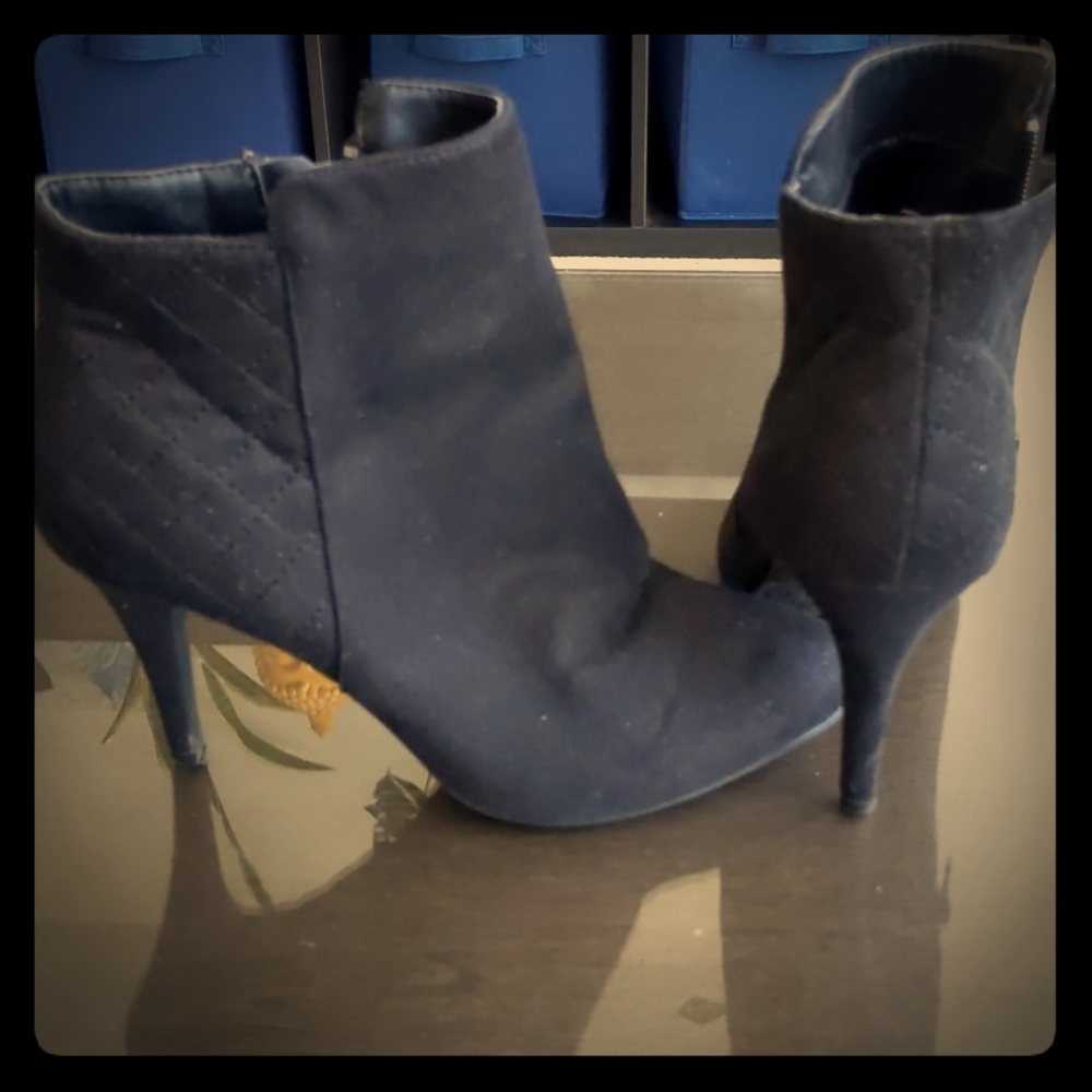 Suede heeled booties